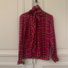 Blouse Saint Laurent vintage tartan lavallière